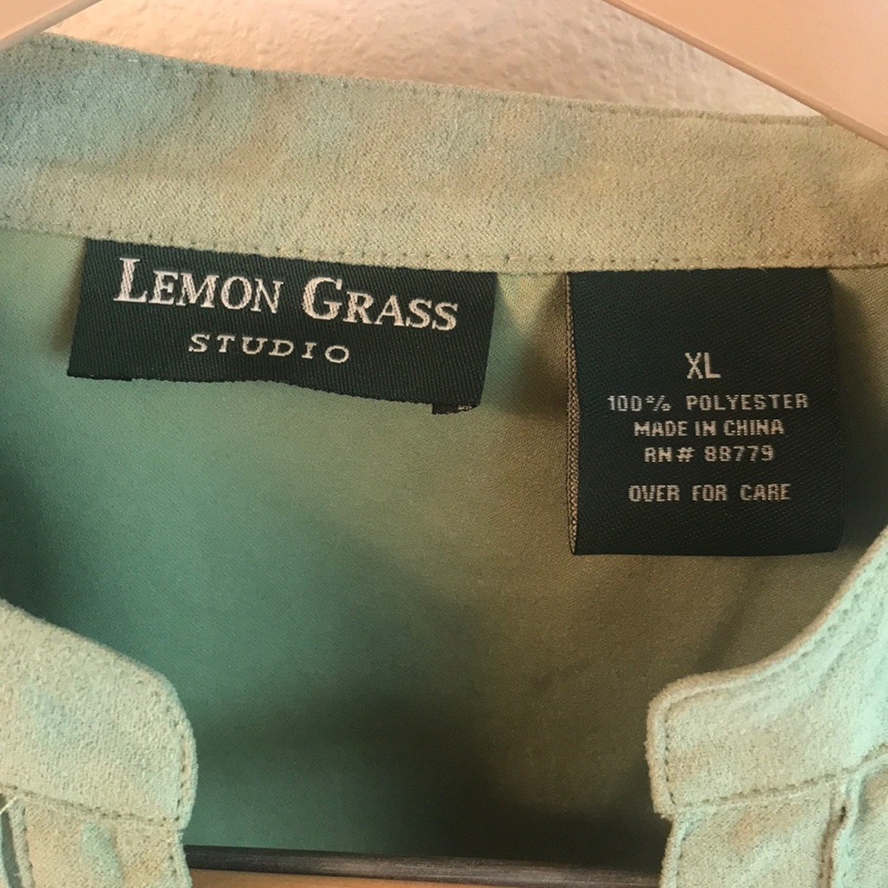 Lemon Grass Studio Light Green Soft Touch Blouse. - Picture 5 of 7